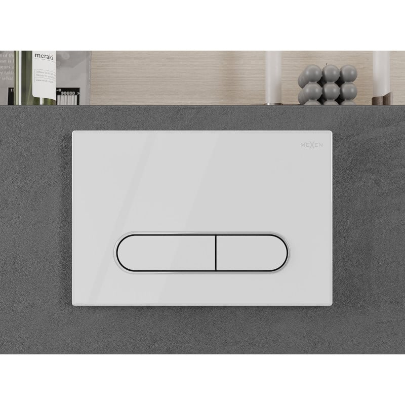 Mexen Fenix 11 flush button, glossy white - 601100