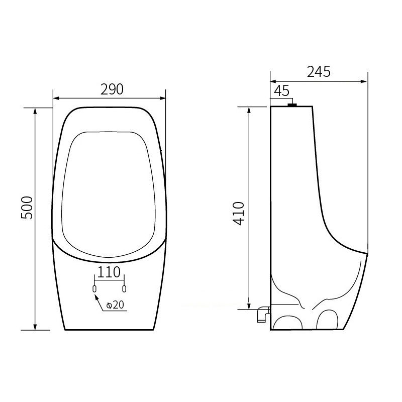 Mexen Carter urinol suspenso, branco - 37045000