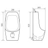 Mexen Carter rippuv pissuaar, valge - 37045000