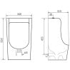 Mexen Nolan hängendes Urinal, schwarz matt - 37065570