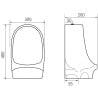 Mexen Owen hängendes Urinal, schwarz matt - 37074070