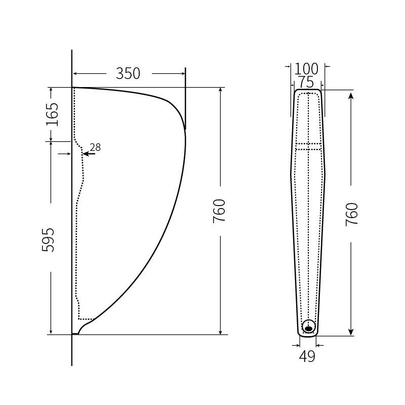 Mexen Hangend Urinoirscherm, Zwart Mat - 37117670
