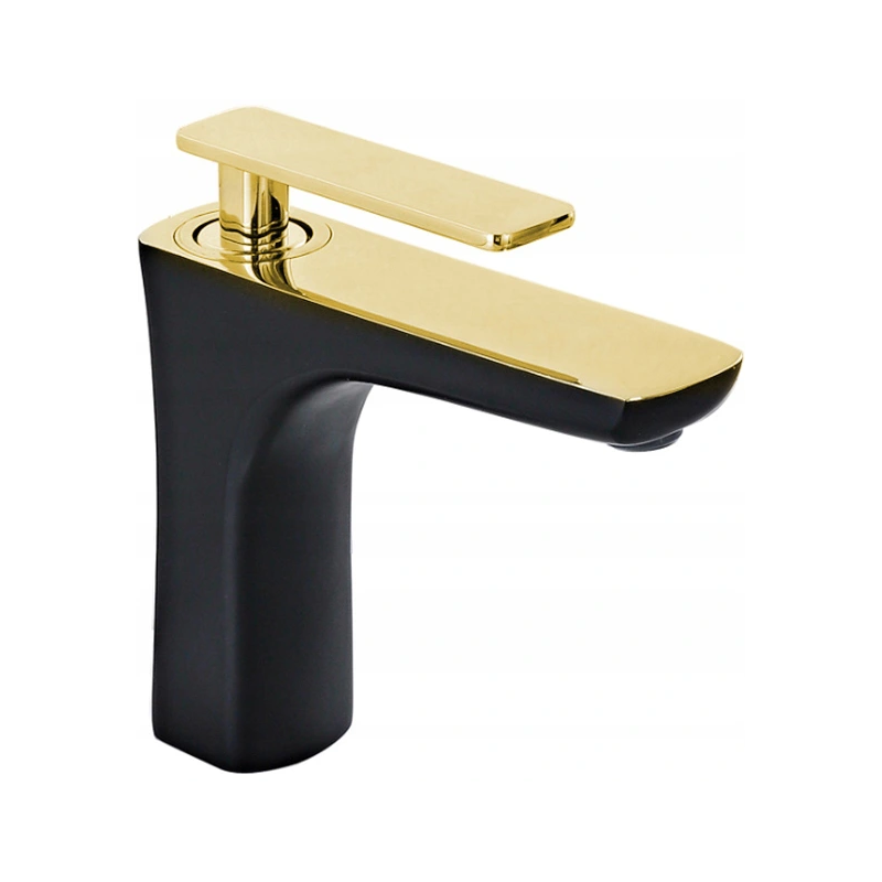 Mexen Indus robinet de lavabo, noir/doré - 744600-75