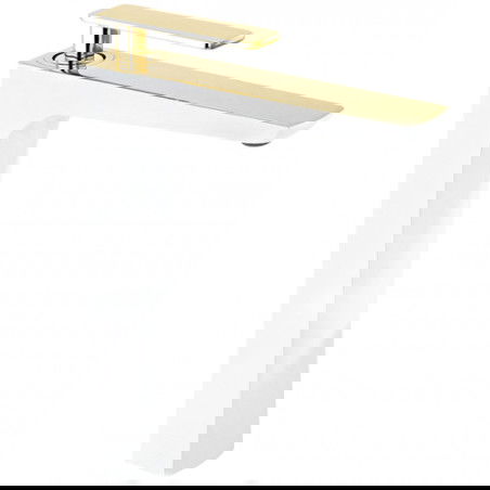 Mexen Indus augsts izlietnes jaucējkrāns, balts/zeltains - 744610-25