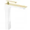 Mexen Indus mitigeur lavabo haut, blanc/doré - 744610-25