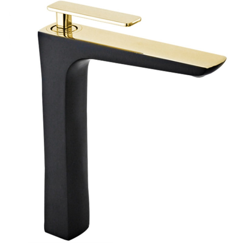 Mexen Indus high washbasin faucet, black/gold - 744610-75
