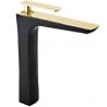 Mexen Indus high washbasin faucet, black/gold - 744610-75