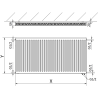 Mexen CV11 Plattenheizkörper 500 x 1100 mm, untere Verbindung, 876 W, weiß - W611-050-110-00