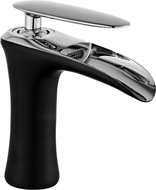 Mexen Lyra pipa za umivalnik, črna/krom - 745300-07