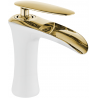 Mexen Lyra washbasin mixer tap, White/Gold - 745300-25