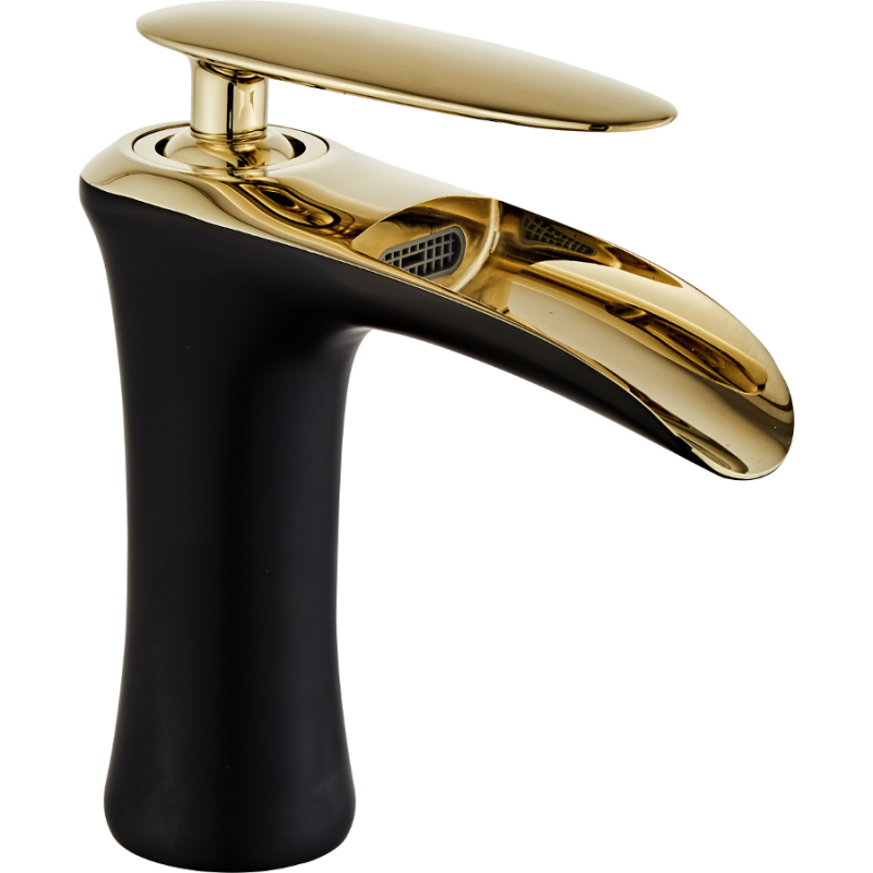 Mexen Lyra torneira de lavatório, preto/dourado - 745300-75