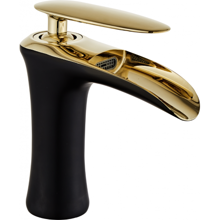 Mexen Lyra grifo de lavabo, negro/dorado - 745300-75