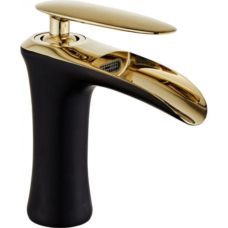 Mexen Lyra torneira de lavatório, preto/dourado - 745300-75