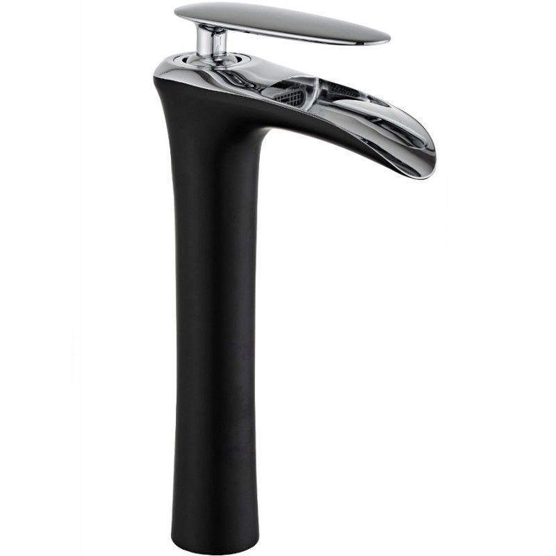 Mexen Lyra grifo alto para lavabo, negro/cromo - 745310-07