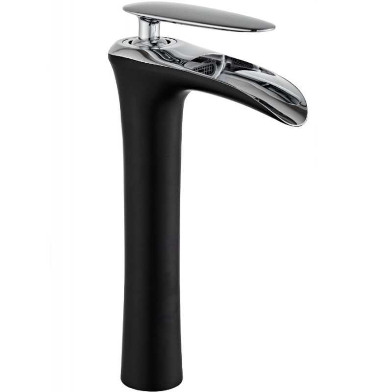 Mexen Lyra grifo de lavabo alto, negro/cromo - 745310-07