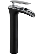 Mexen Lyra Hochwaschbeckenarmatur, schwarz/chrom - 745310-07