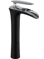 Mexen Lyra hög tvättställsblandare, svart/krom - 745310-07