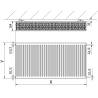 Mexen C33 Plattenheizkörper 500 x 1200 mm, seitlicher Anschluss, 2425 W, weiß - W433-050-120-00