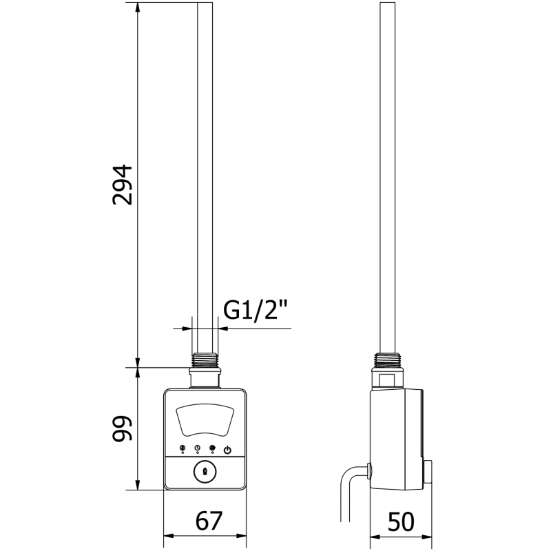 Mexen FA-BG8 elektrisk värmeelement 300 W, vit - W957-0300-20