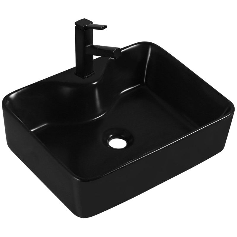 Mexen Eva lavabo sobre encimera 48 x 37 cm, negro mate - 21424970