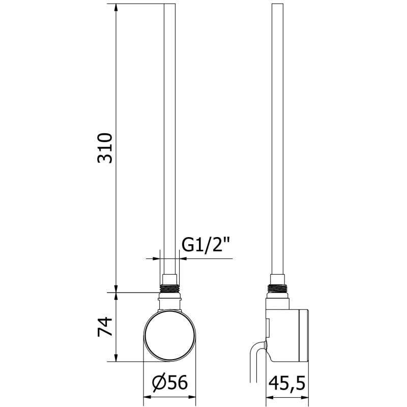 Mexen FA-D22 elektrische Heizpatrone 300 W, weiß - W955-0300-20