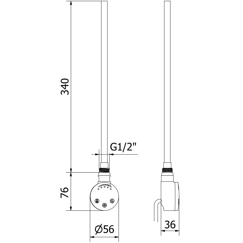 Mexen FA-O elektriline küttekeha 300 W, must - W951-0300-70