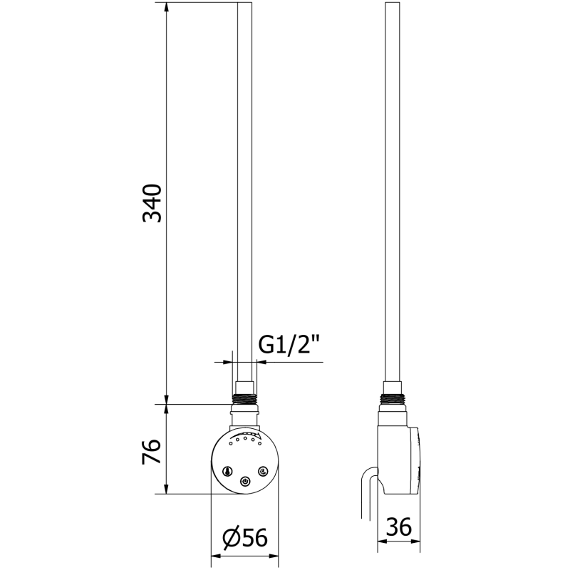 Mexen FA-O elektrische Heizung 300 W, schwarz - W951-0300-70