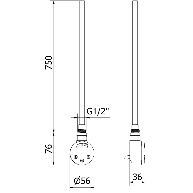 Mexen FA-O riscaldatore elettrico 900 W, nero - W951-0900-70