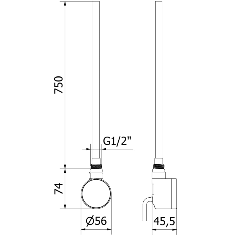 Mexen FA-D22 elektriline küttekeha 900 W, must - W955-0900-70