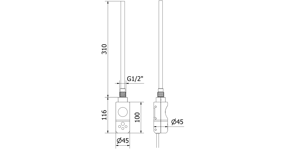 Mexen FA-I grzałka elektryczna 300 W, czarna - W952-0300-70