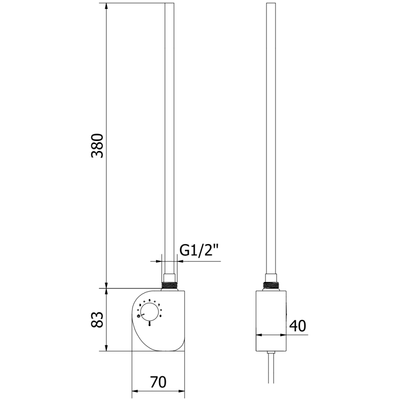 Mexen FA-D elektriskā apsilde 300 W, melna - W950-0300-70