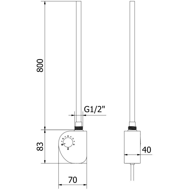 Mexen FA-D elektresch Heizung 900 W, schwaarz - W950-0900-70