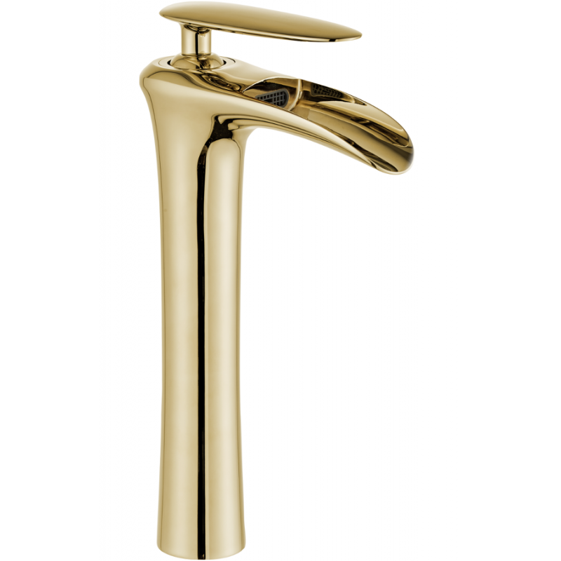 Mexen Lyra grifo alto para lavabo, dorado - 745310-50