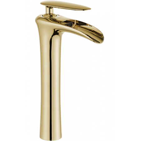 Mexen Lyra grifo alto para lavabo, dorado - 745310-50