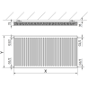 Mexen C21 plaatradiator 600 x 1400 mm, zij-aansluiting, 1795 W, wit - W421-060-140-00