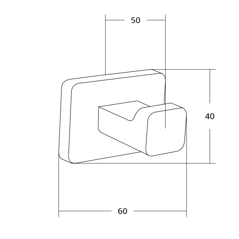 Mexen Asis Handtuchhaken, schwarz - 7017635-70