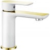 Mexen Alfa grifo de lavabo, blanco/dorado - 745700-25