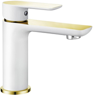 Mexen Alfa grifo de lavabo, blanco/dorado - 745700-25