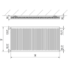 Mexen C11 Flachheizkörper 600 x 1200 mm, seitlicher Anschluss, 1120 W, weiß - W411-060-120-00