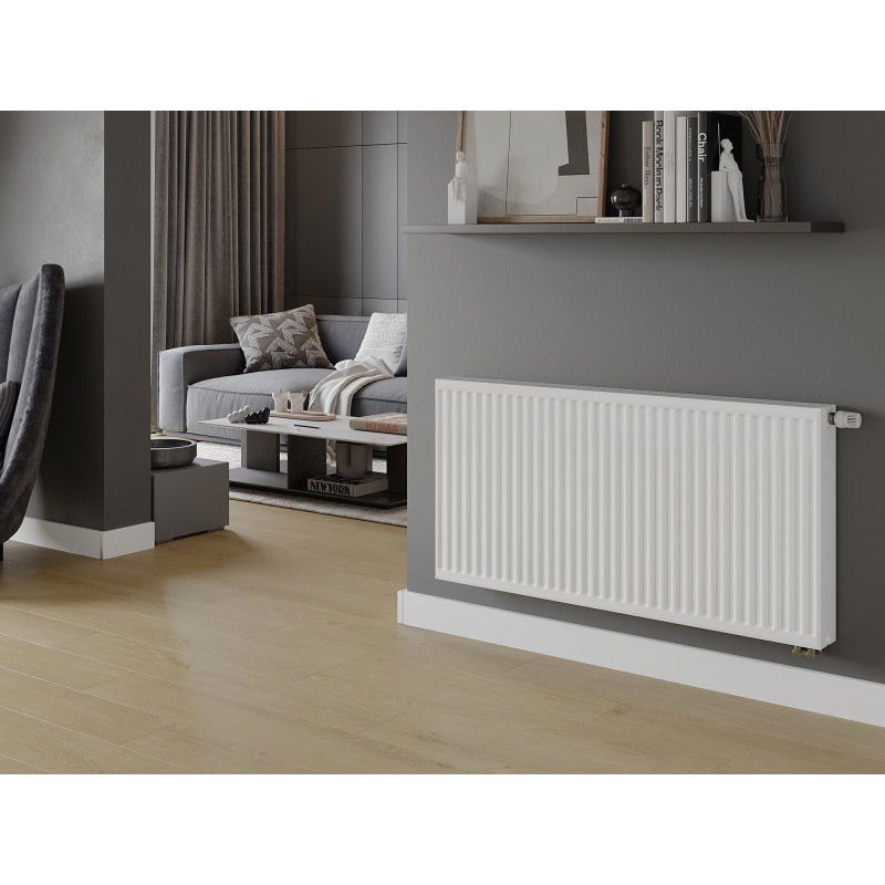 Mexen CV22 ploščati radiator 900 x 900 mm, spodnje priključek, 2056 W, bel - W622-090-090-00