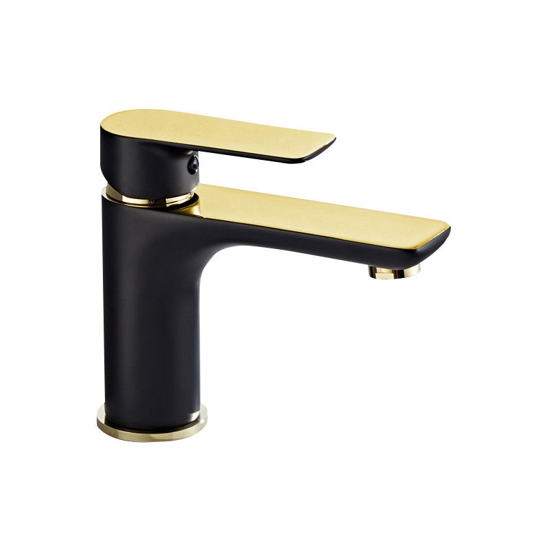 Mexen Alfa rubinetto lavabo, nero/oro - 745700-75