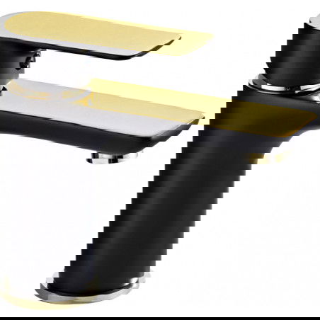 Mexen Alfa grifo de lavabo, negro/dorado - 745700-75