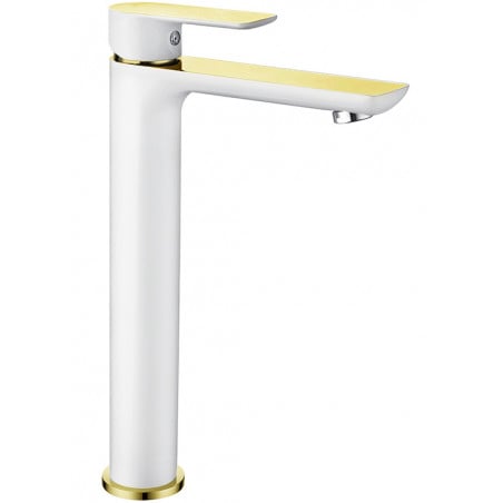 Mexen Alfa hoge wastafelmengkraan, wit/goud - 745710-25