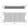 Mexen C33 Plattenheizkörper 600 x 1400 mm, seitlicher Anschluss, 3268 W, weiß - W433-060-140-00