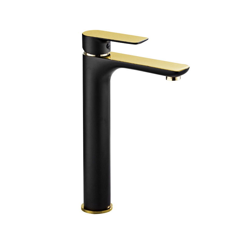 Mexen Alfa rubinetto lavabo alto, nero/oro - 745710-75