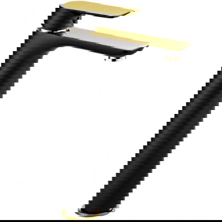 Mexen Alfa hög handfatskran, svart/guld - 745710-75