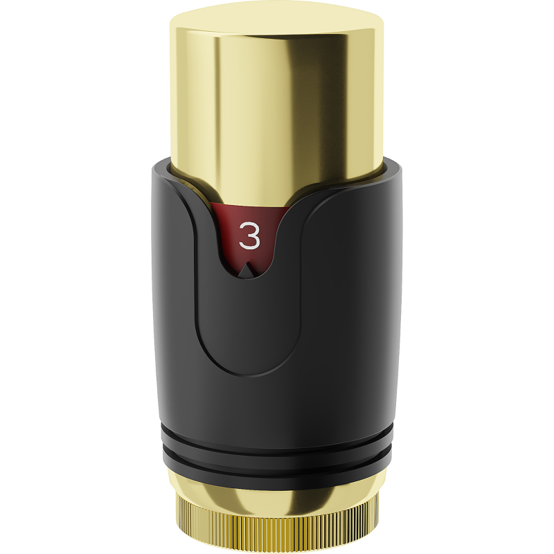 Mexen Uni-Term termostaattipää patterille, musta/kulta - W900-000-75