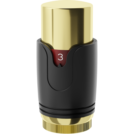 Mexen Uni-Term thermostatic radiator valve head, black/gold - W900-000-75
