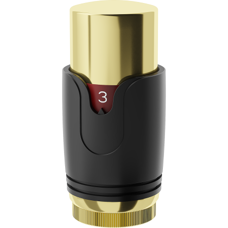 Mexen Uni-Term Thermostatkopf für Heizkörper, schwarz/gold - W900-000-75