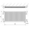 Mexen CV21 radiateur à plaques 600 x 2000 mm, connexion inférieure, 2564 W, blanc - W621-060-200-00